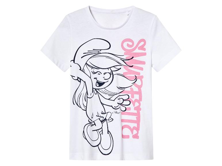 Weißes T-Shirt mit Smurfin-Druck