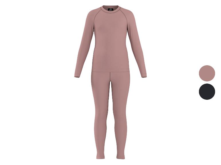 Damen-Thermo-Unterwäsche in Rosa, bestehend aus Langarmshirt und Leggings.