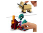 LEGO Minecraft Figuren, darunter ein Schaf und ein Redstone-Mechanismus.