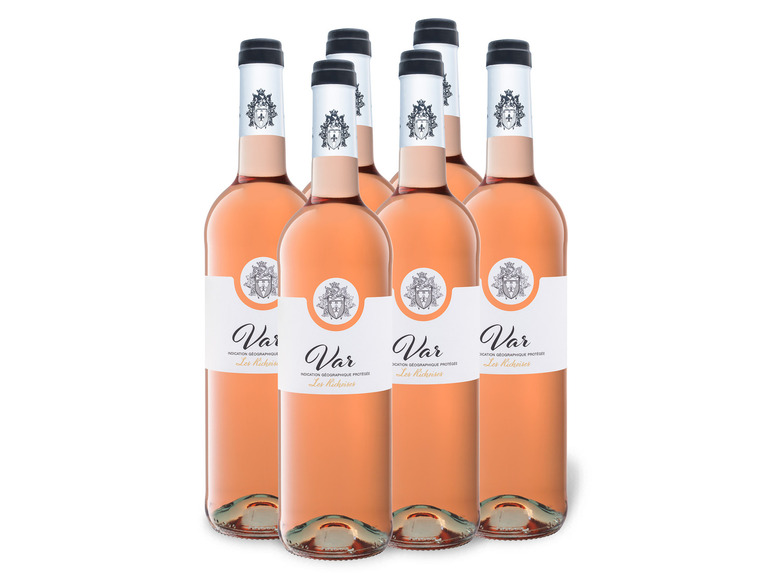 Gehe zu Vollbildansicht: 6 x 0,75-l-Flasche Weinpaket Les Richoises rosé Var IGP trocken, Roséwein - Bild 1