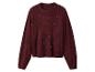 Bordeauxfarbener Pullover mit Perlen