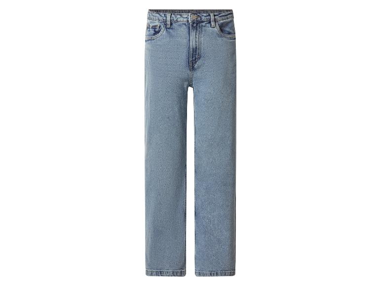 Hellblaue High-Waist-Jeans mit geradem Bein