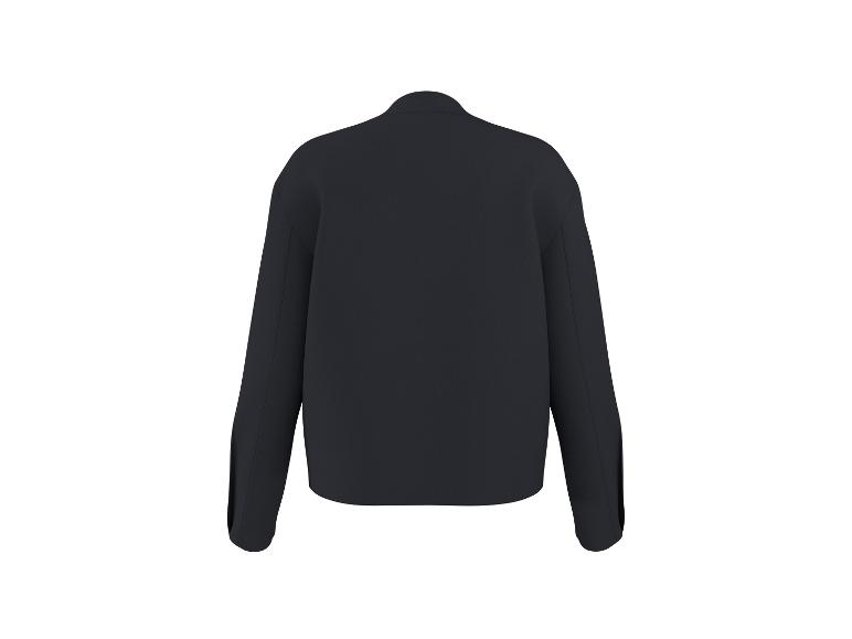 Rückenansicht eines dunkelblauen Langarmshirts oder einer leichten Jacke.