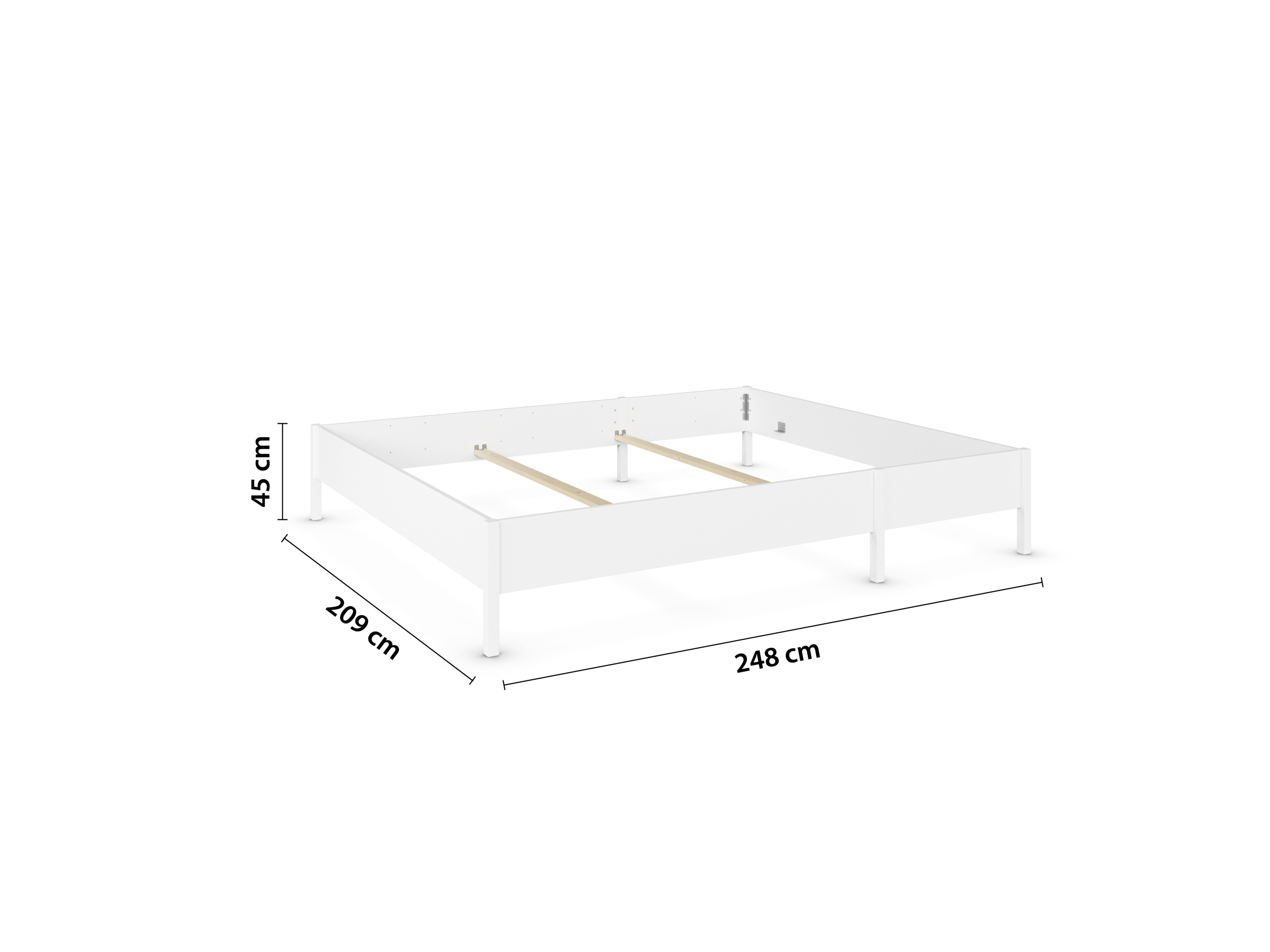 RAUCH ORANGE Mare Bett (Liegefläche240cm umbaubau160cm, Weiß, Breite 248 cm / Höhe 44 cm) – Bild 3 von 4
