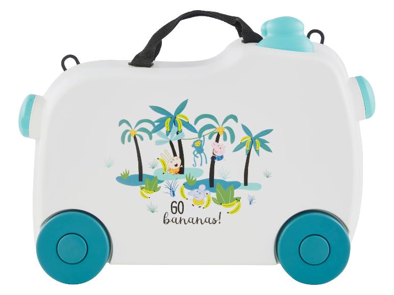 Kinder-Rollkoffer mit Peppa Pig Motiv, tropisches Design.