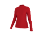 Rotes Langarmshirt mit Stehkragen und Rüschensaum