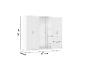 Weißer Kleiderschrank mit Spiegeln und Schubladen, 210x271x54 cm.