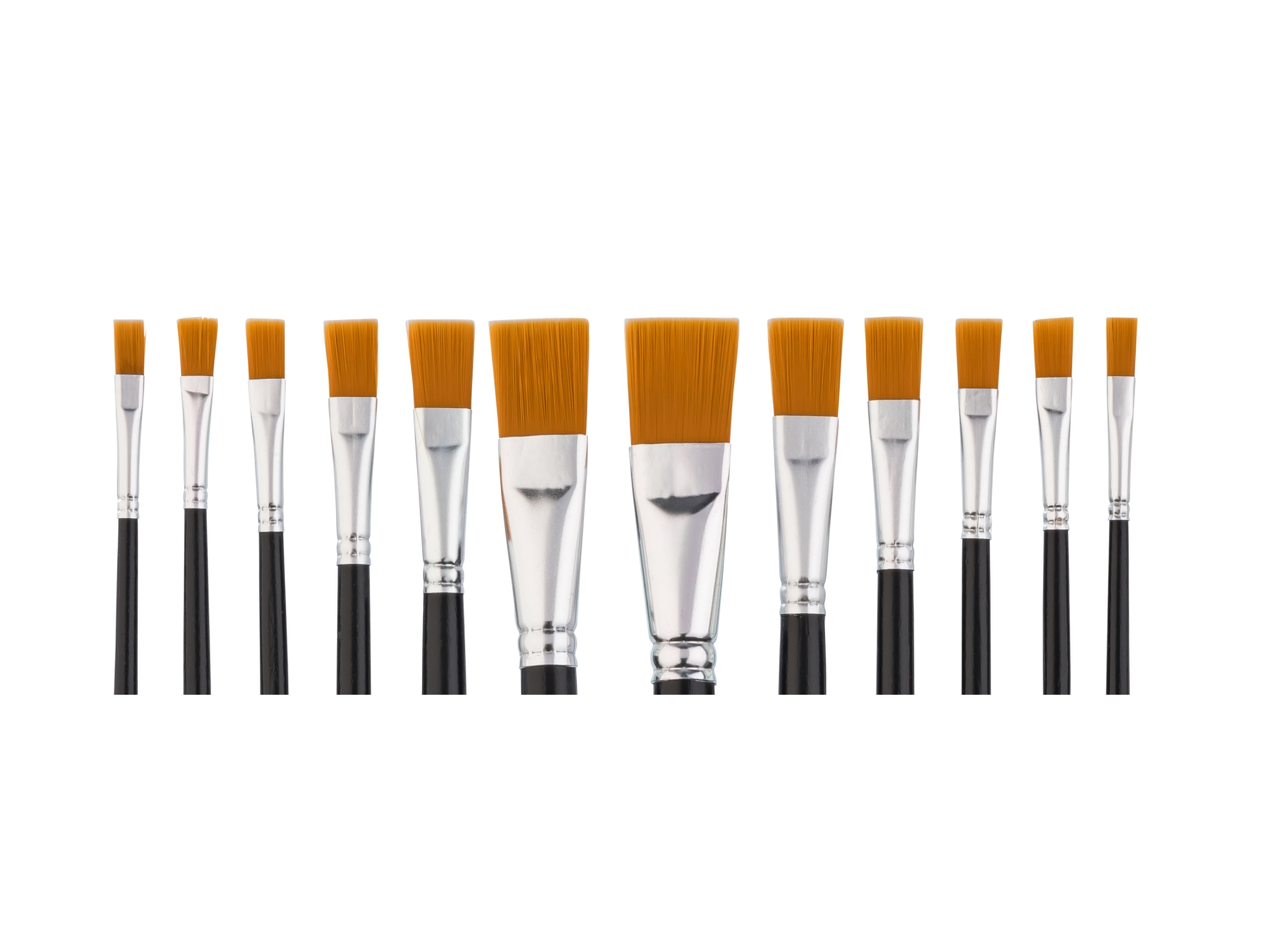 Thumbnail - crelando® Nylon Pinsel (flach/12-teilig)""