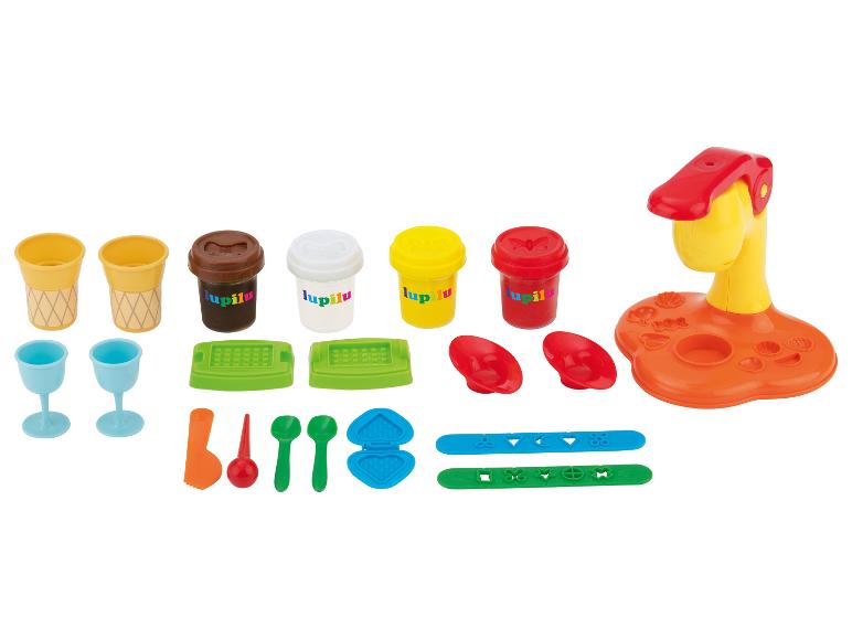 Lupilu Eis- und Waffel-Spielset mit bunter Knete und Zubehör.