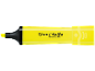 Gelber Textmarker mit Keilspitze und dem Text „Marking HIGHLIGHTER“.