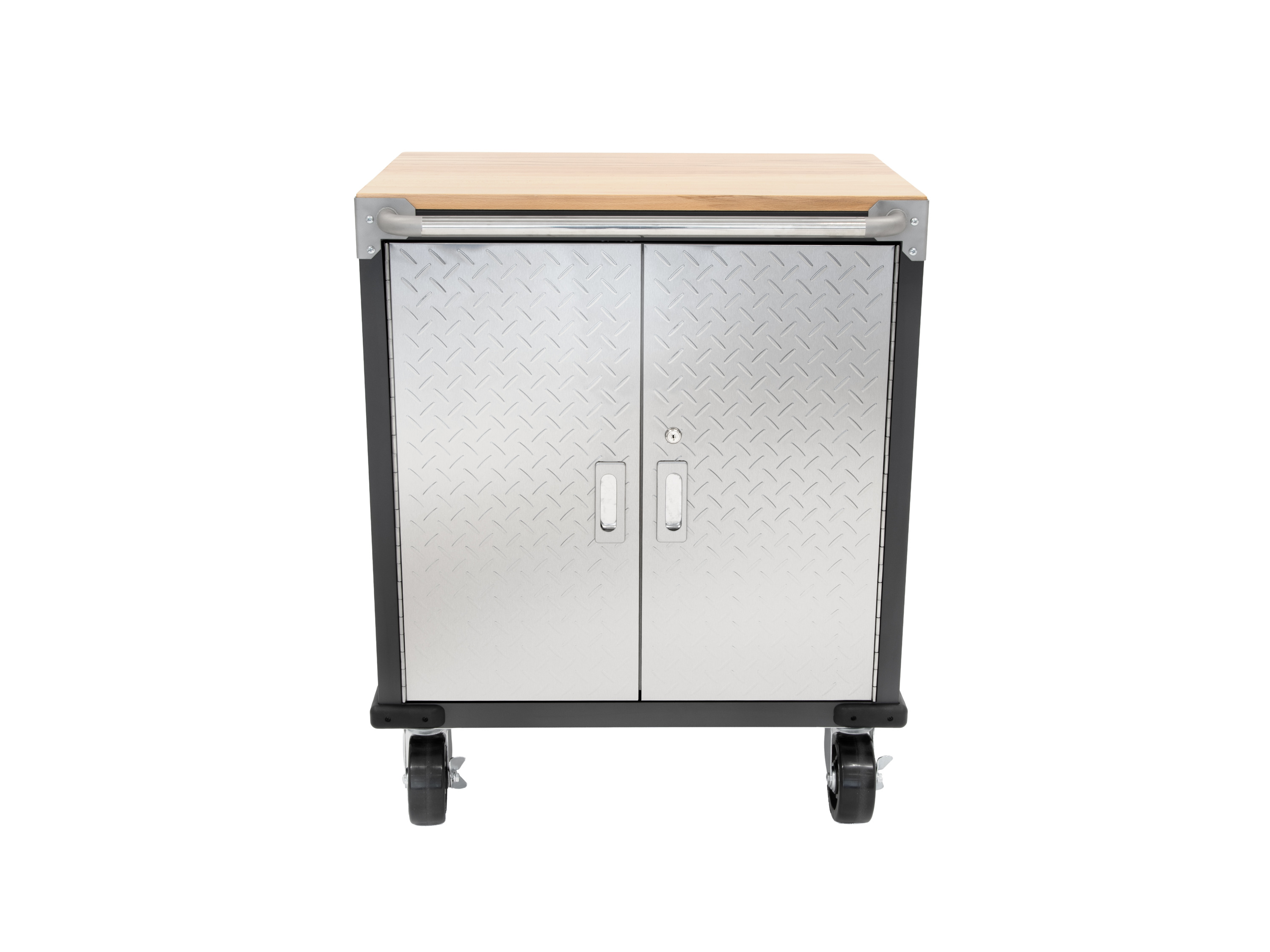 RIKTA ProLine Rollwagen mit 2 Türen, B 71 X T 46 X H 89cm, 136kg Belastung, FSC 100%, Buche