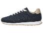 Dunkelblaue Herren-Sneaker mit weißen Schnürsenkeln und beiger Sohle