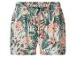 Damen-Shorts mit tropischem Blumenmuster und Kordelzug in der Taille.