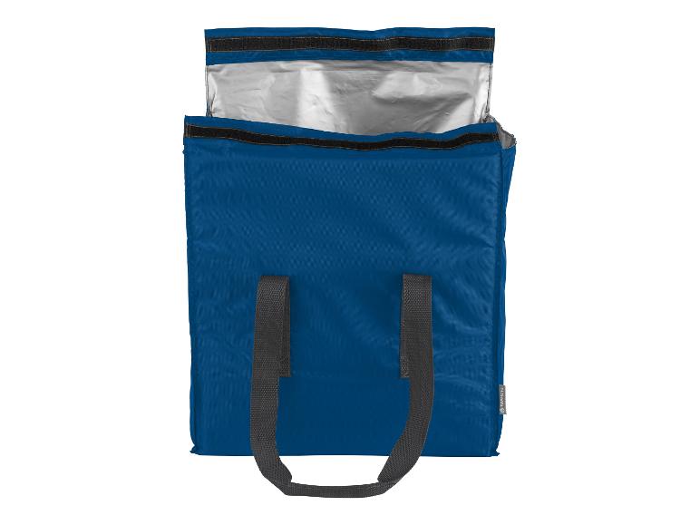 Topmove Kühltasche in Blau mit silberner Innenauskleidung.