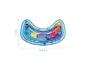 Blaue Wasserspielmatte für Babys mit schwimmendem Spielzeug, 21 x 42,5 cm.