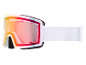 Skibrille mit Regenbogenlinse und weißem Band