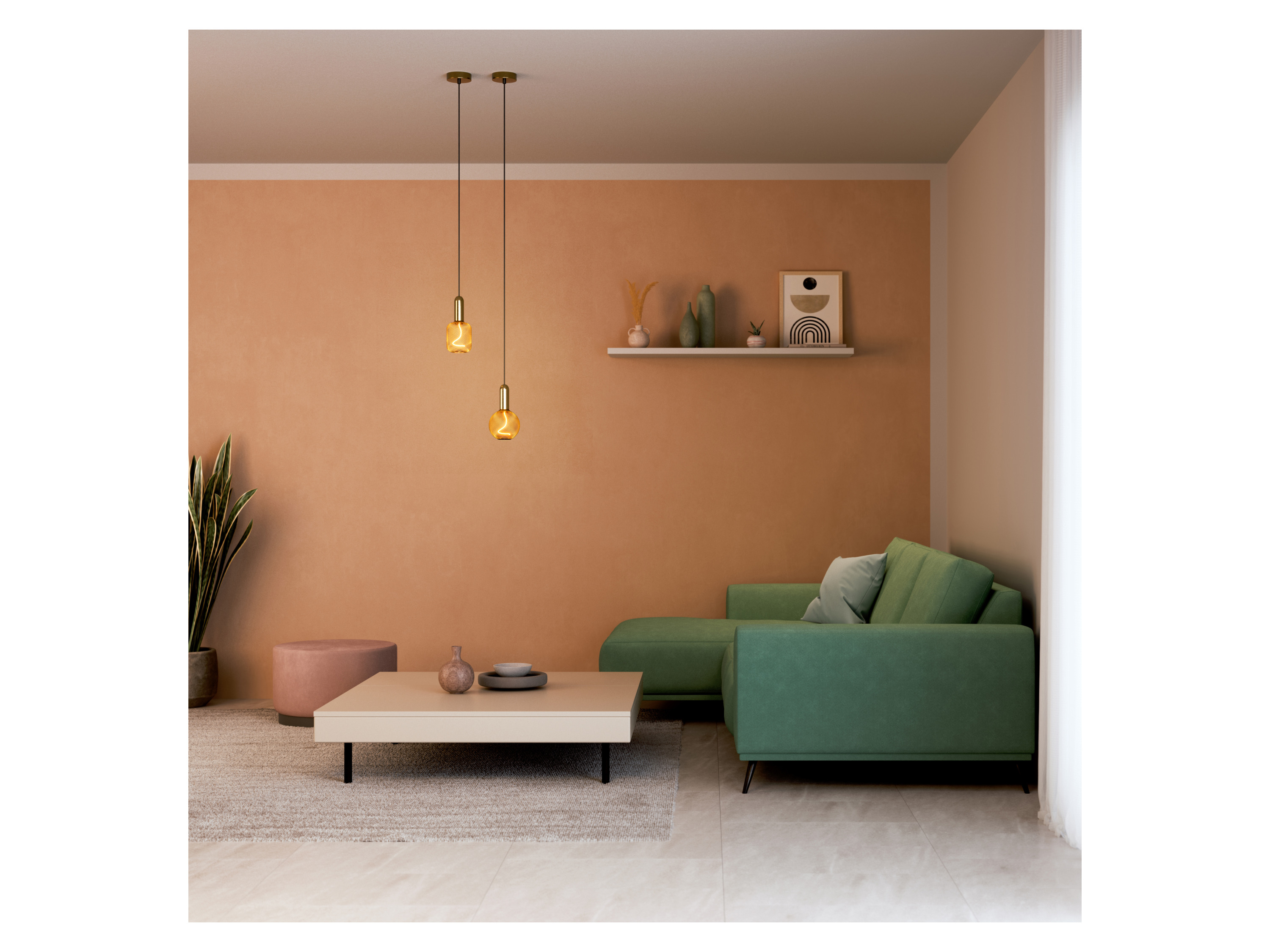 OSRAM Spiralförmige Lampe im Gehäuse (gold/eckig) – Bild 2 von 2