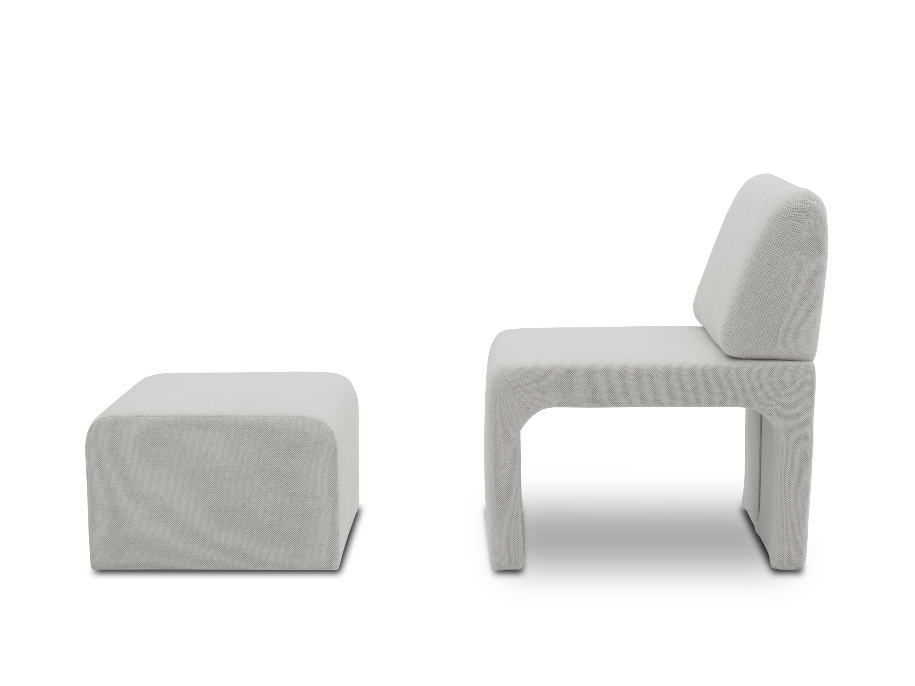 Thumbnail - Domo Sessel »Toulon«, mit Hocker (Silber)