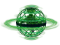 Grüner fliegender Spinner-Ball mit leuchtenden Lichteffekten