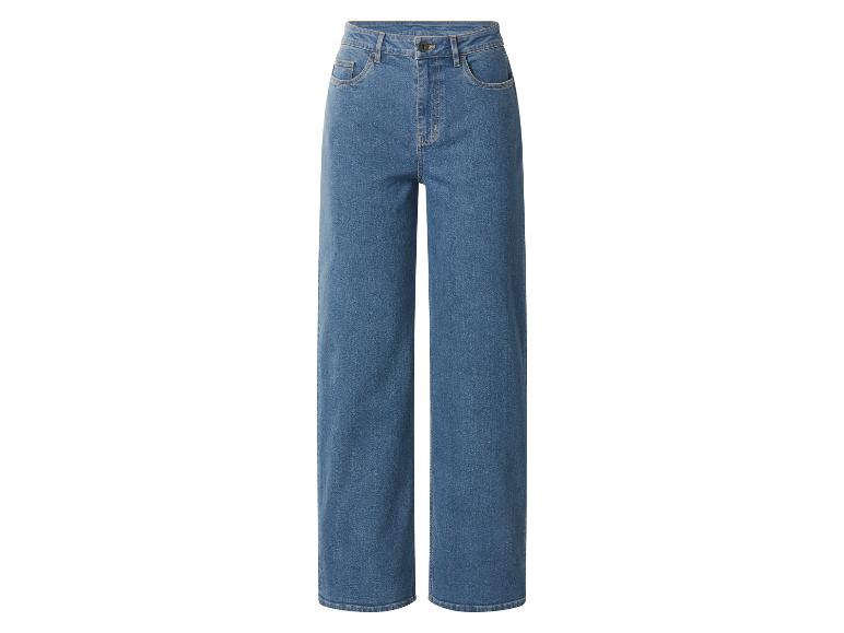 Blaue, weite Jeans mit hoher Taille
