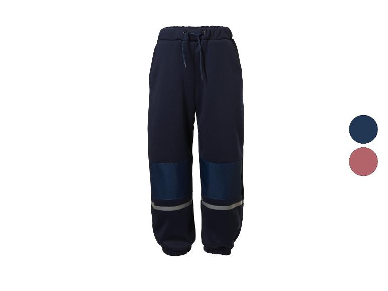 Dunkelblaue Kinder-Jogginghose mit reflektierenden Streifen und Farboptionen.