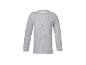 Graues Langarm-Rippshirt mit Rundhalsausschnitt.