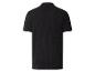 Schwarzes geripptes Kurzarm-Poloshirt, Rückansicht