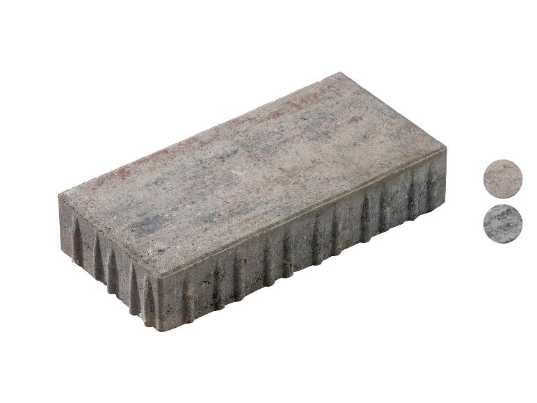 Grauer und brauner Pflasterstein mit zwei Farbmustern