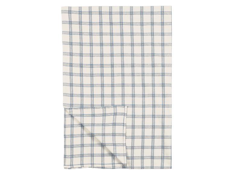 Blau-weiß karierte Tischdecke