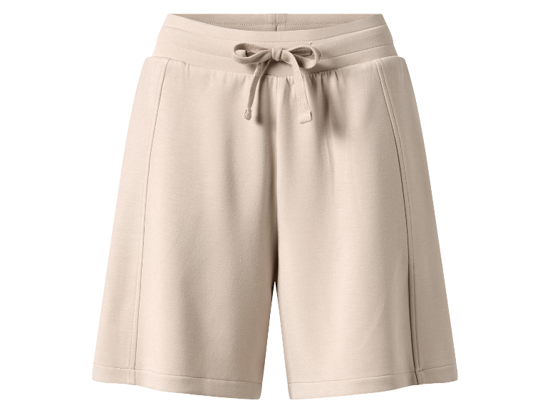 Beige Baumwollshorts mit Kordelzug.