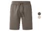 Braune Sweatshorts mit verstellbarem Kordelzug, abgebildet mit braunen und beigen Farbmustern.