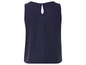 Ein dunkelblaues ärmelloses Oberteil.