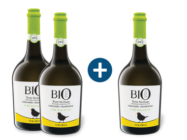 2+1 Paket Bio Coloeus Catarratto Chardonnay Terre Siciliane IGT, Weißwein