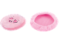 Rosa Gel-Augenmaske mit Herzaugen und eine rosa Plüsch-Augenmaske.