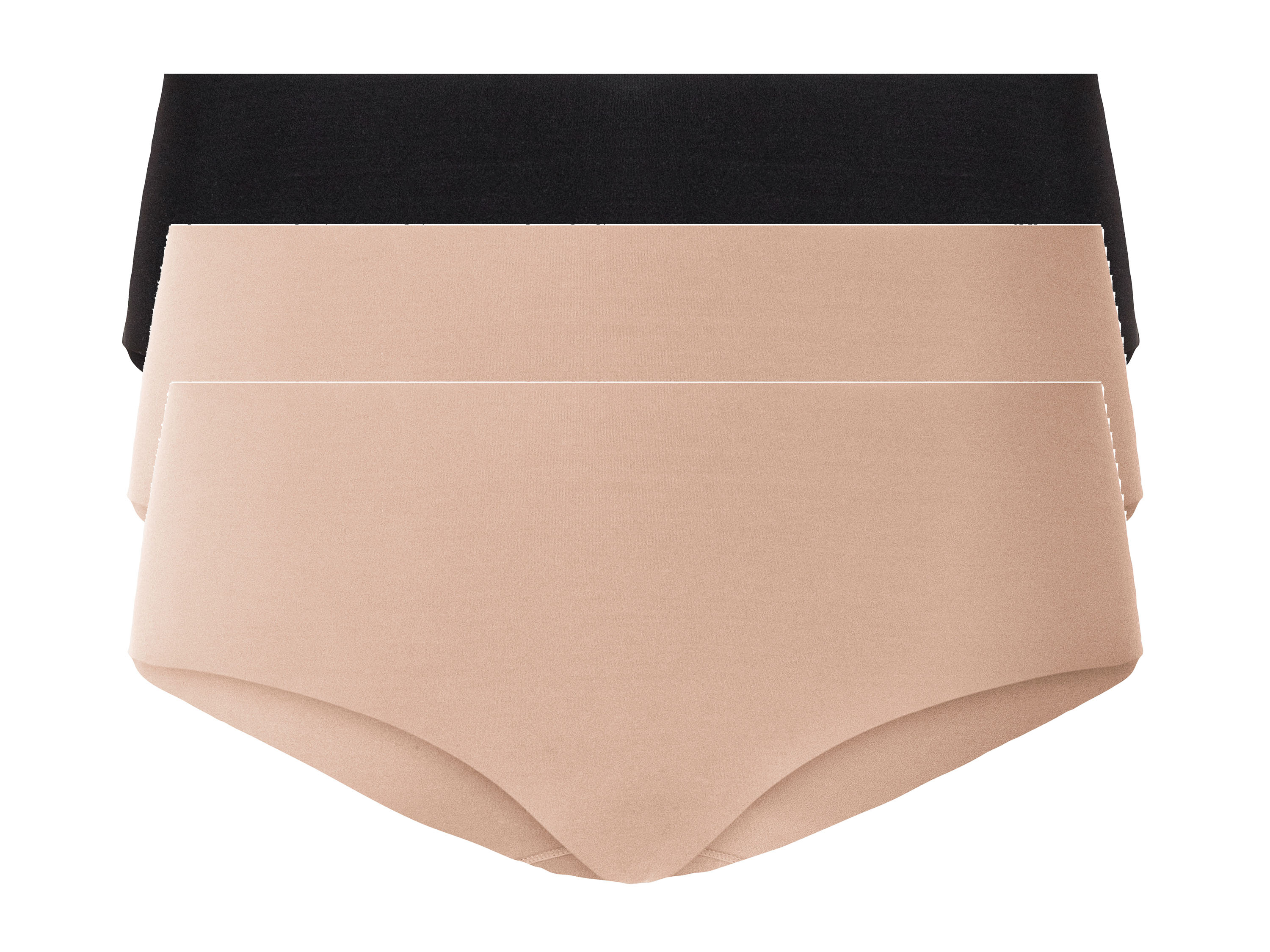 esmara® Damen Hipster 3er Set (XS(32/34), schwarz/beige) | 04335633078277