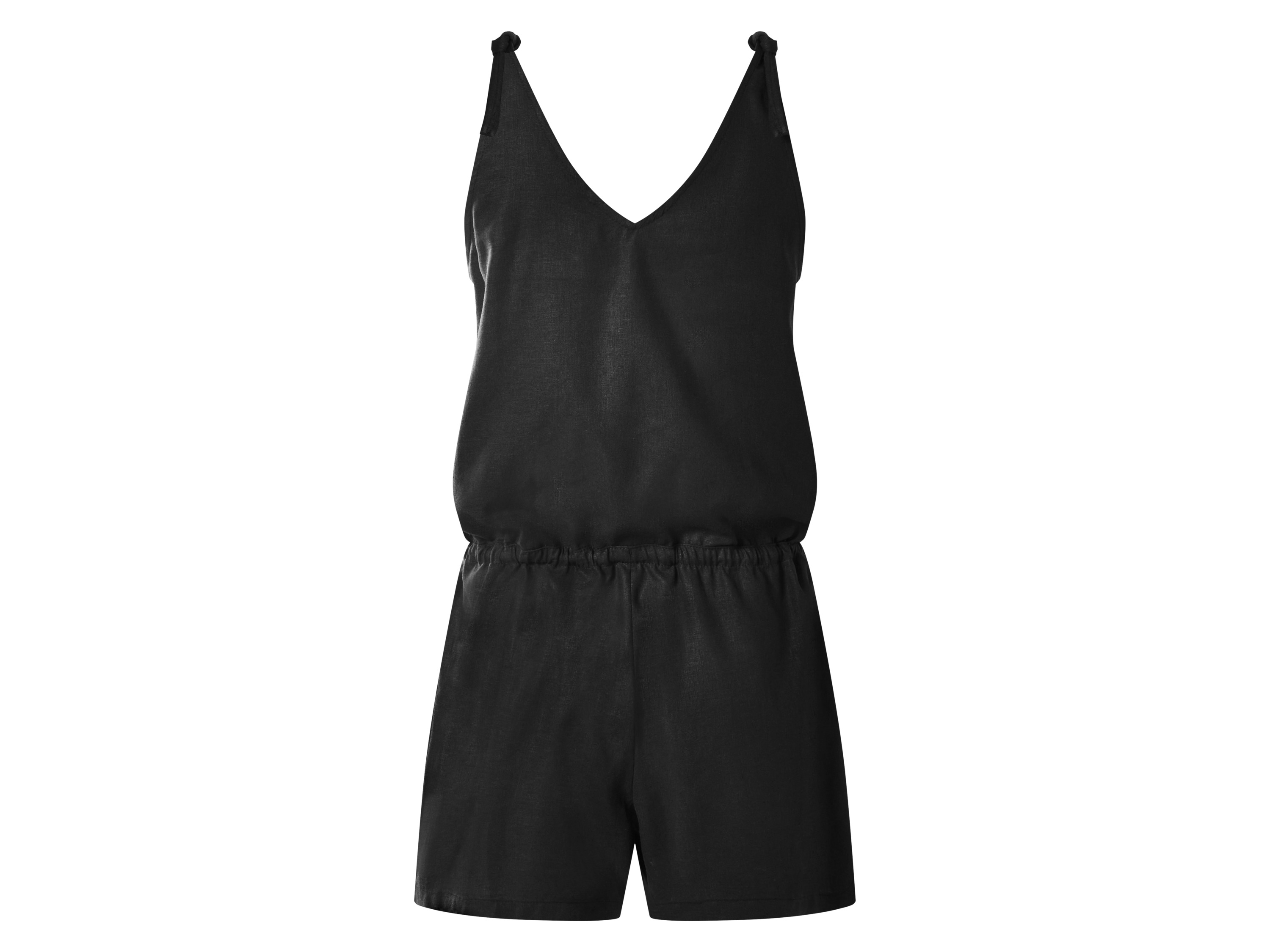 ESMARA® Damen Jumpsuit mit Leinen (Schwarz, 40) – Bild 3 von 4
