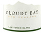 Ein Etikett für Cloudy Bay Sauvignon Blanc Wein aus Neuseeland.