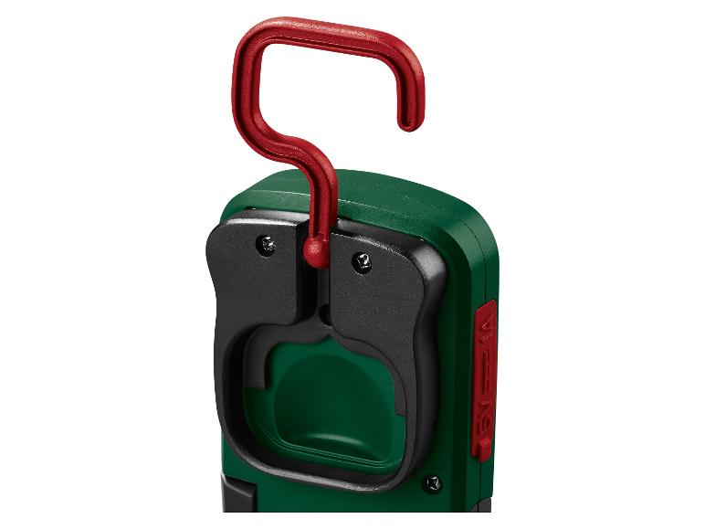 Grüne und rote Arbeitsleuchte mit Haken