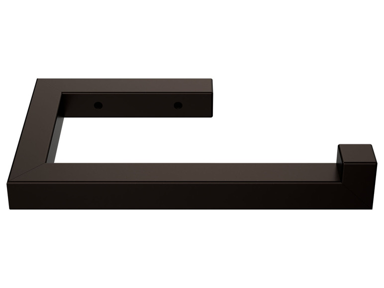 Ein schwarzer Toilettenpapierhalter für die Wand.