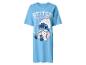 Blaues Nachthemd mit Cartoon-Charakter-Aufdruck und dem Text „STITCH time to chill“.