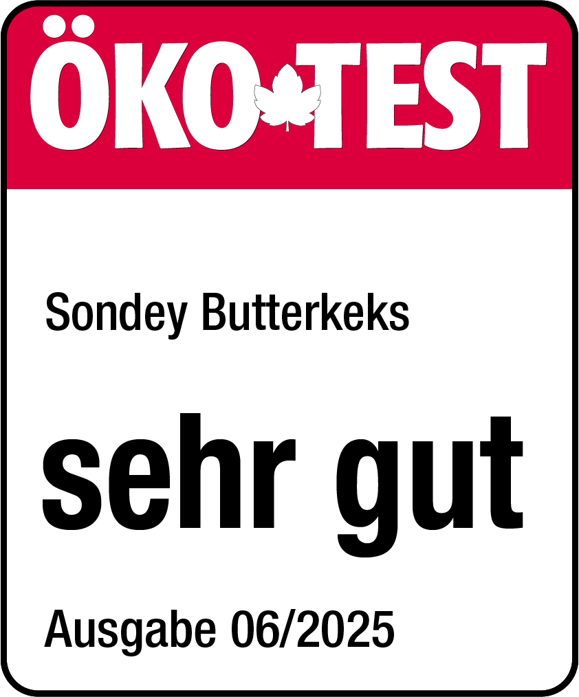 ÖKO-TEST, sehr gut, Sondey Butterkeks, Ausgabe 06/2025