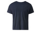 Ein dunkelblaues T-Shirt mit kurzen Ärmeln.