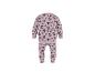 Rosa Kinderpyjama mit Leopardenmuster und Herzmotiven.