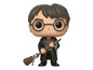 Eine Funko Pop Figur von Harry Potter mit einem Besen.