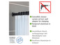 Ausziehbare Duschvorhangstange aus schwarzem, rostfreiem Aluminium mit Wandadapter.
