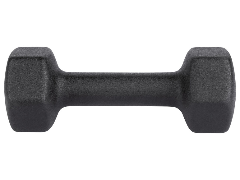 Eine schwarze Hantel zum Trainieren