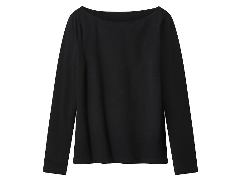 Schwarzes Langarmshirt mit U-Boot-Ausschnitt