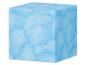 Blauer Schaumstoffwürfel mit Marmormuster.