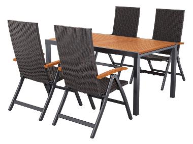 LIVARNO® Geflecht-Set »Valencia«, 5-teilig - Ausziehtisch & 4 Klappsessel