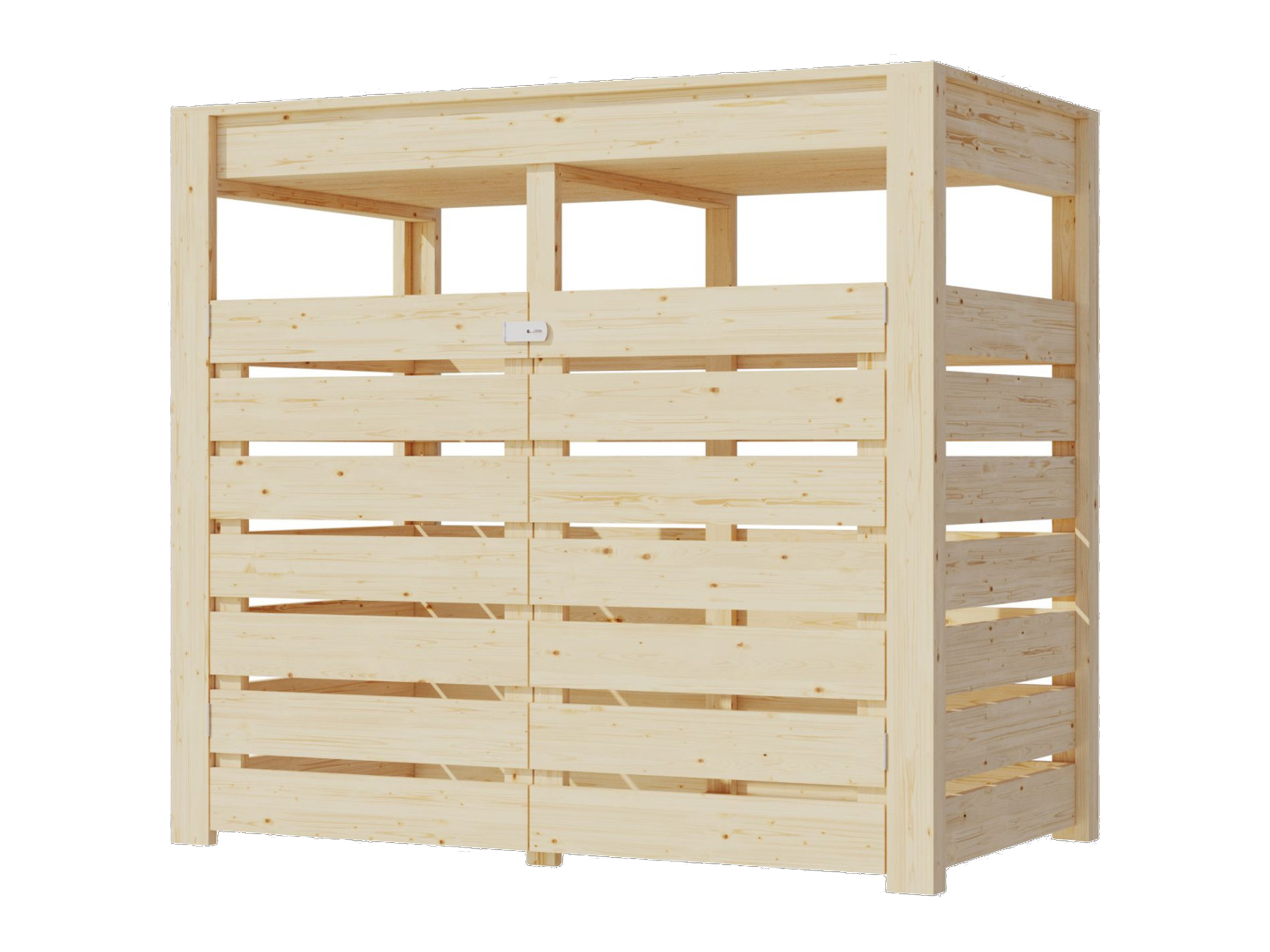 KARIBU Mülltonnenbox »Jack«, 2 x 240-Liter (naturbelassen)